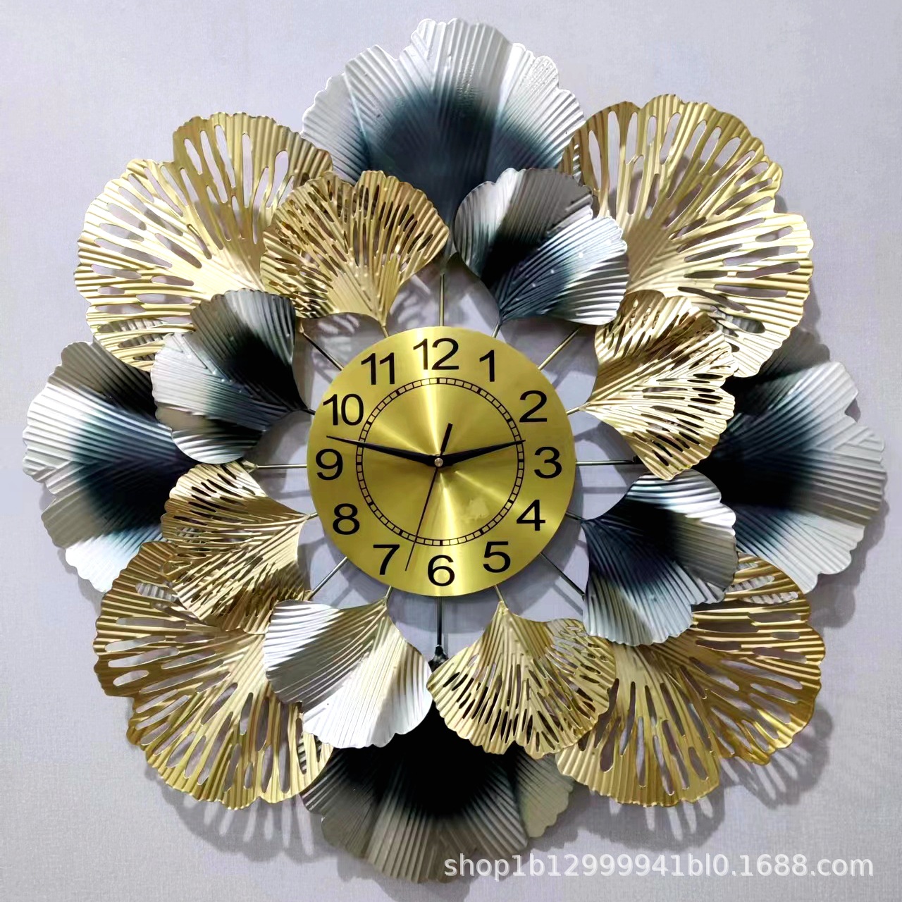 Ginkgo leaf creative wall clock European...