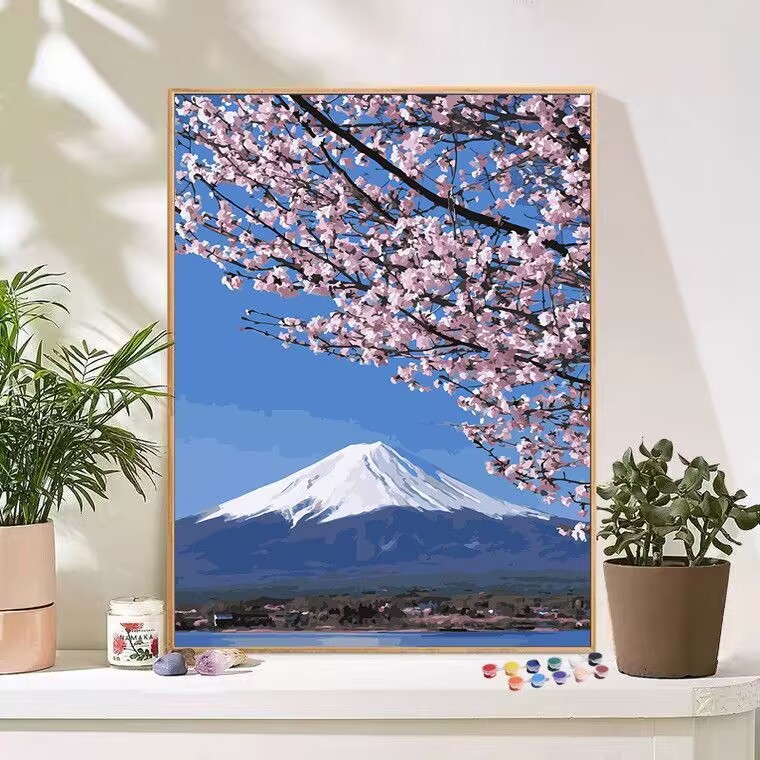 Caqui pintura simple pintura decorativa pintura china todo va bien bricolaje pintura al óleo digital pintado a mano pintura al óleo de relleno estilo chino