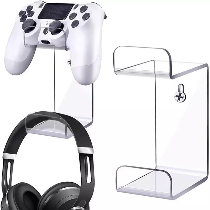 Acrylic Transparent Bracket Plexiglass Wall-Mounted Headphone Headset Earplug Display Rack Factory Direct Sale