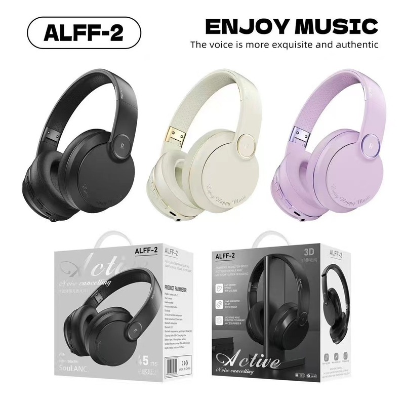 跨境新品ALFF-2头戴式蓝牙无线耳机ANC降噪双金标音质现货私模|undefined