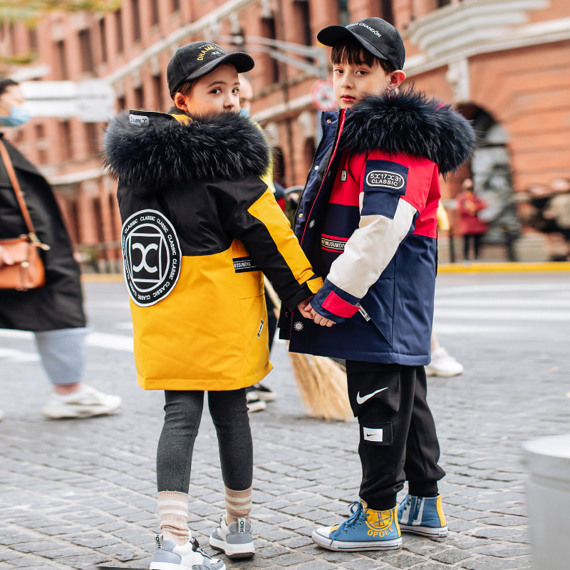 儿童羽绒服男童中长款2025新款女童装洋气男孩中大童冬装加厚外套