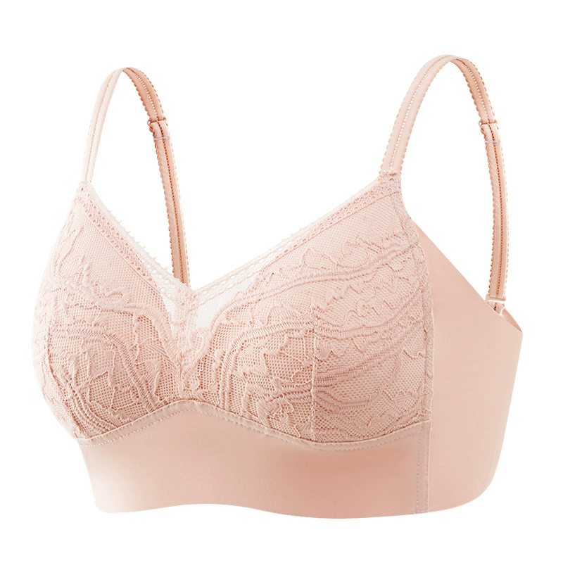 Push-up Lace Wireless Bra Top, French Style, Thin Support, Sizes S–L (32/70–36/80 ABC)