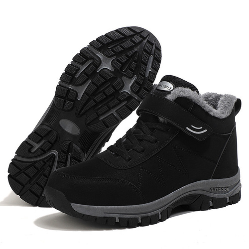 Mid-to-Old Age Winter Warmth Added Fleece Men and Women Sports Snow Boots Anti-Slip Wear-Resistant Casual Shoes Cotton Shoes Added Thicken