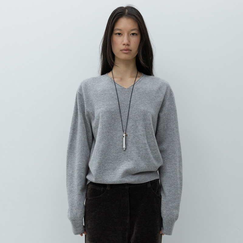 lo* cl*ssic wool knit sweater for women, new autumn Korean version, loose and simple pullover long-sleeve base shirt
