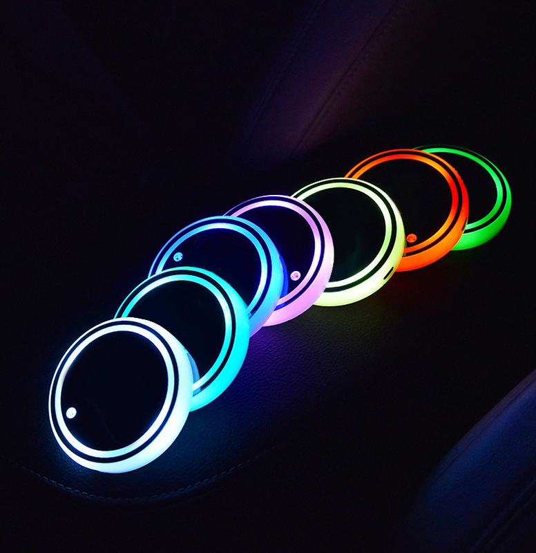 Led発光コースターカラフルラウンドコースターバー雰囲気用品車載クリエイティブコースターアクリルコースター|undefined