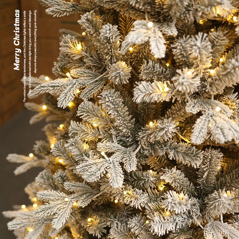 Nuevo árbol de Navidad pe blanco transfronterizo flocado árbol automático de nieve gran decoración de Navidad decoración de decoración