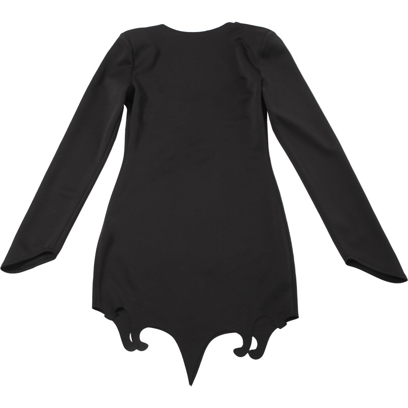 Winter Women Clothing Design Deep V Plunge Sexy Slim Hip Long Sleeve Dress