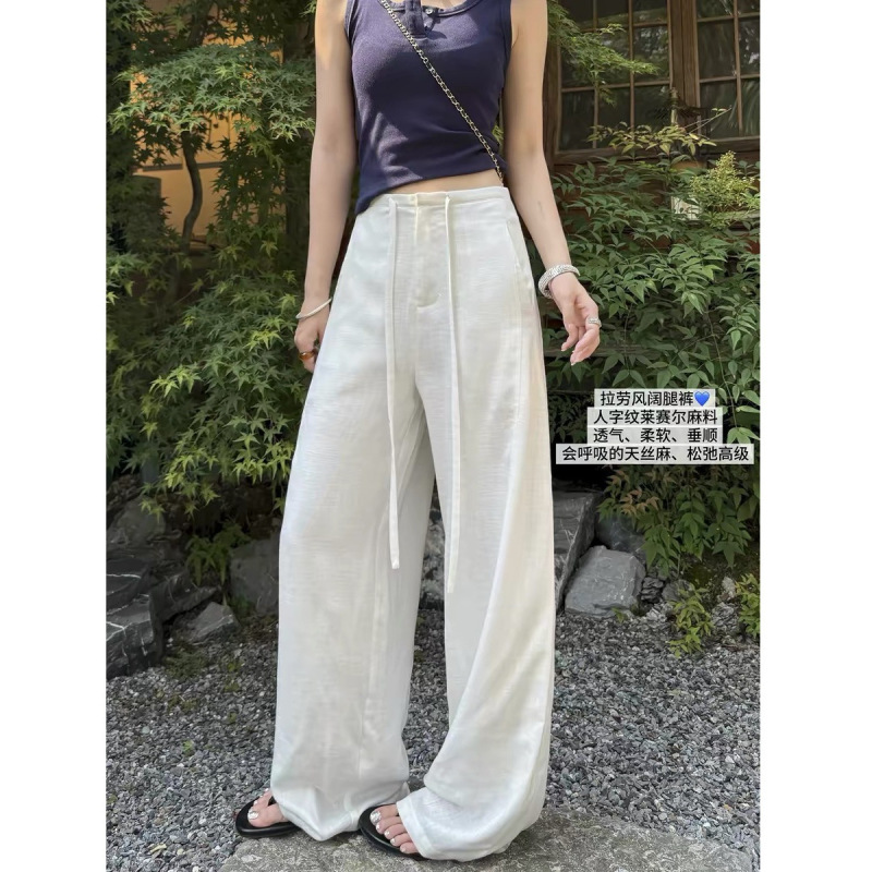 Lyocell Cool-Touch Tencel Linen Pants for Women 2026 Summer Lightweight Breathable Straight-Leg Pants Herringbone Drape Wide-Leg Pants Lyocell Cool-Touch Tencel Linen Pants for Women 2026 Summer Lightweight Breathable Straight-Leg Pants Herringbone Drape Wide-Leg Pants