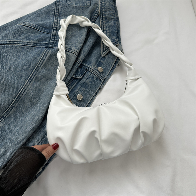 Cloud pleated single shoulder underarm bag with texture for women's 2024 new trendy internet celebrity handbag_senzul.com