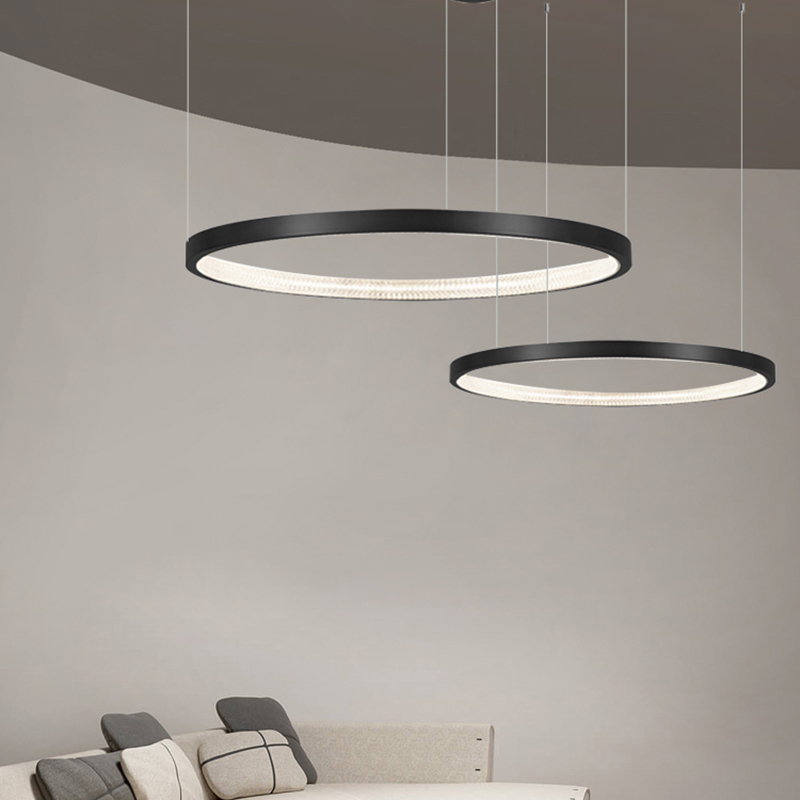 Italian Style All Copper Minimalist Living Room Chandelier Modern Simple Nordic Villa Hall Ring Dining Room Bedroom Main Lamp