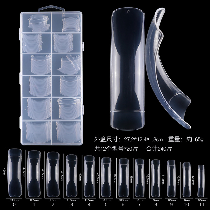 New Style Square Head Half-Stick Art Nails, Square Head Long Nails, Square Head Salon Nails, 240 Pieces in Box