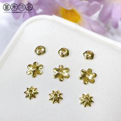 Copper-plated 14k/18k gold flower holder petal separator bead DIY handmade jewelry accessory crystal material color-preserving separator