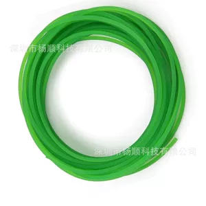 Poliuretan dairəvi kəmər, yaşıl kobud səth 2-10mm*10M, motor torna kəməri