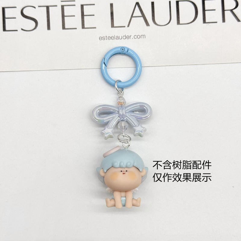 蝶結びのキーホルダーのカバンはスプリングを掛けてdiyのアクセサリーの部品を掛けます。|undefined