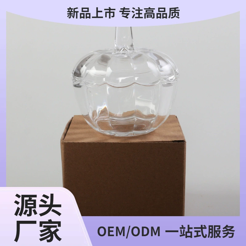 Креативная стеклянная банка для сахара в форме тыквы, ящик для хранения с крышкой, простая современная подарочная банка для дома, аксессуары для спальни, подсвечник