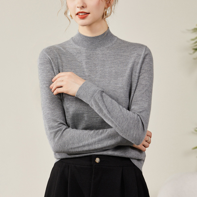 A generation of 205 grams of non-pilling worsted pure wool sweater women's sweater pullover wool base sweater X5818