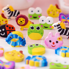 Children's Eraser Cartoon Animal Shape Eraser Elementary School Supplies Kindergarten Prizes 50 pieces per pack T