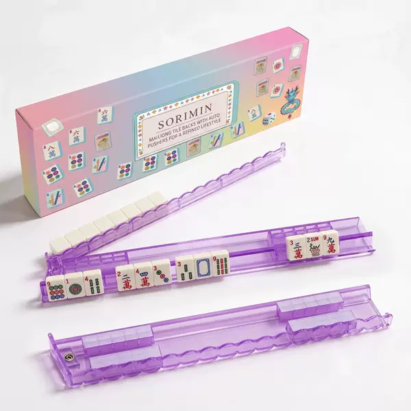 New Amazon Cross-Border 20inch Wave Pattern Push Ruler Multi-Color Two-in-One Tile Ruler Non-Slip Mahjong Tile Ruler