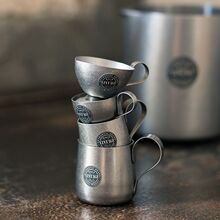 日本进口AOYOSHI青芳复古迷你小奶杯奶壶不锈钢咖啡拉花杯