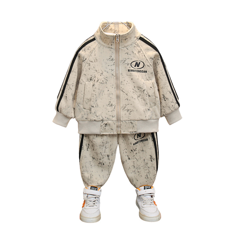 7705 primavera y otoño nuevo traje de ocio deportivo para niños bebé niño fresco y elegante traje de dos piezas
