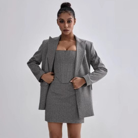 Auf Lager – Europäischer und amerikanischer Cross-Border-Modeanzug 2024, bestehend aus Blazer, Mantel und langer Hose, dreiteiliges Set_voghion.com