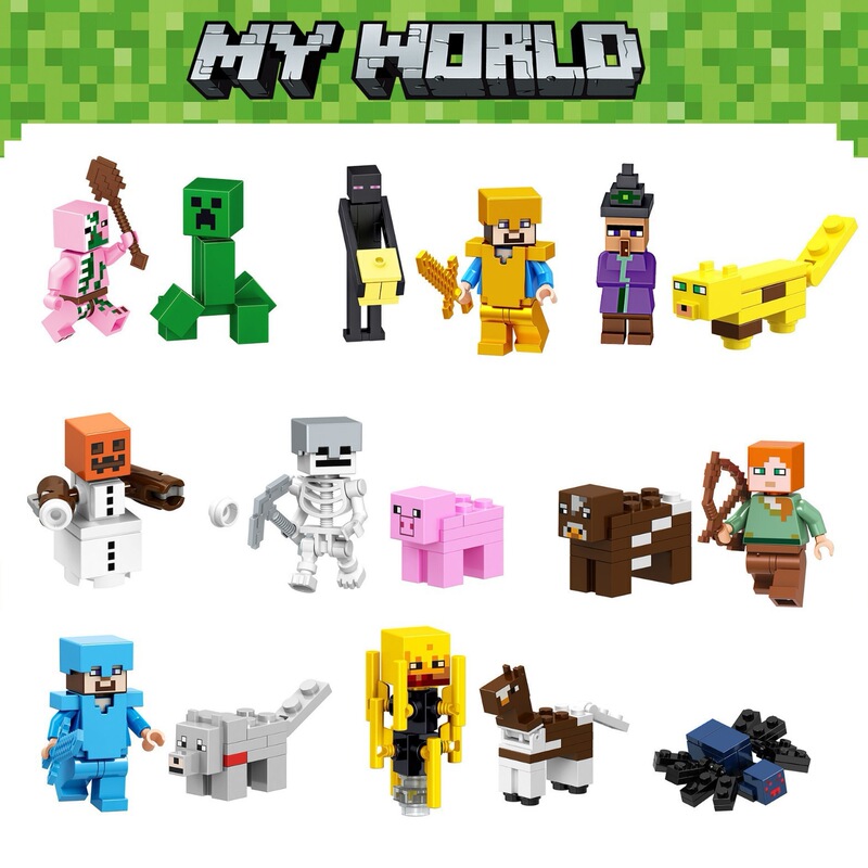 Xl03 Minecraft Compatible with Lego Bricks, 16-Piece Minifigures, Creeper, Steve, Sword, Cross-Border Toys Xl03 Minecraft Compatible with Lego Bricks, 16-Piece Minifigures, Creeper, Steve, Sword, Cross-Border Toys