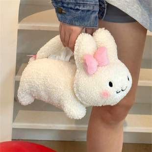 Creative and Cute Car Tissue Box Plush Dog Car Hanging Tissue Box Cartoon Car Interior Supplies