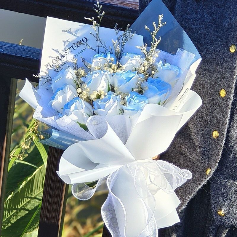 Simulated Rose Dried Flowers, Eternal Soap Flower Bouquet, Hand-Held Flower Gift, Photo Prop, Birthday and Valentine's Day Gift