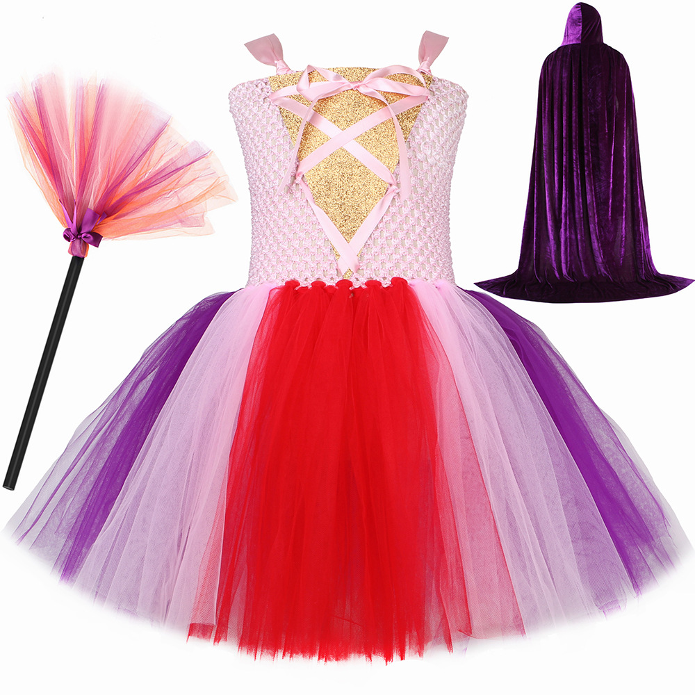 Kid's Clothing children's clothing children's Halloween witch costumes Witch is also crazy role playing mesh tulle skirt_voghion.com