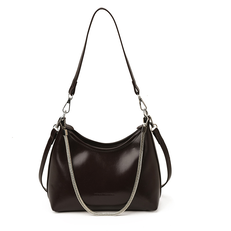 Bolso de brazo de cadena extranjera transfronteriza de invierno de mujeres 2025 nueva textura de moda bolso de hombro bolso de cara brillante
