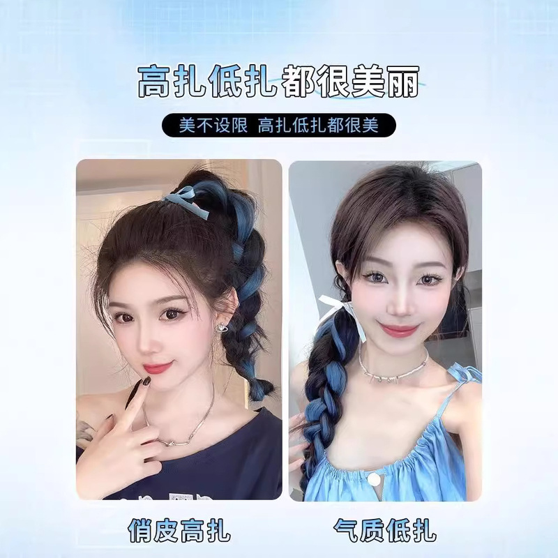 自绕发束仿真低丸子头假发发圈扎花苞头古风发包盘发发包颅顶发饰|undefined