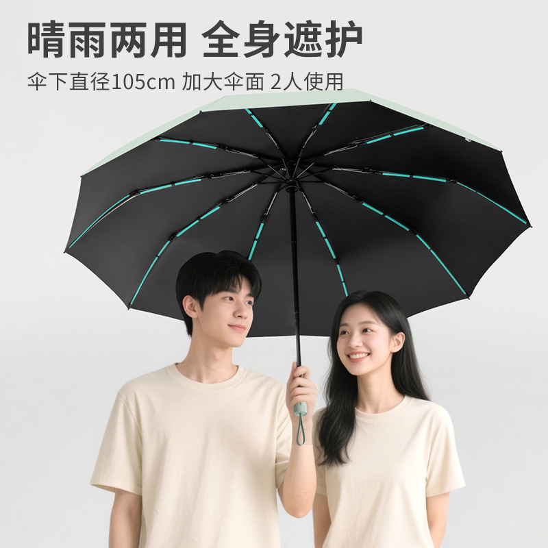 高品质机械雨伞大号双人伞自动折叠加厚加大加固防晒遮阳伞男士伞|undefined