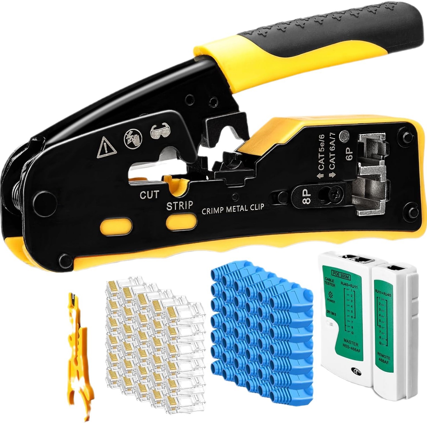 하드웨어 도구 조합 도구 통신 네트워크 압착 펜치가 구멍 RJ45 래칫 펜치를 통해 세트