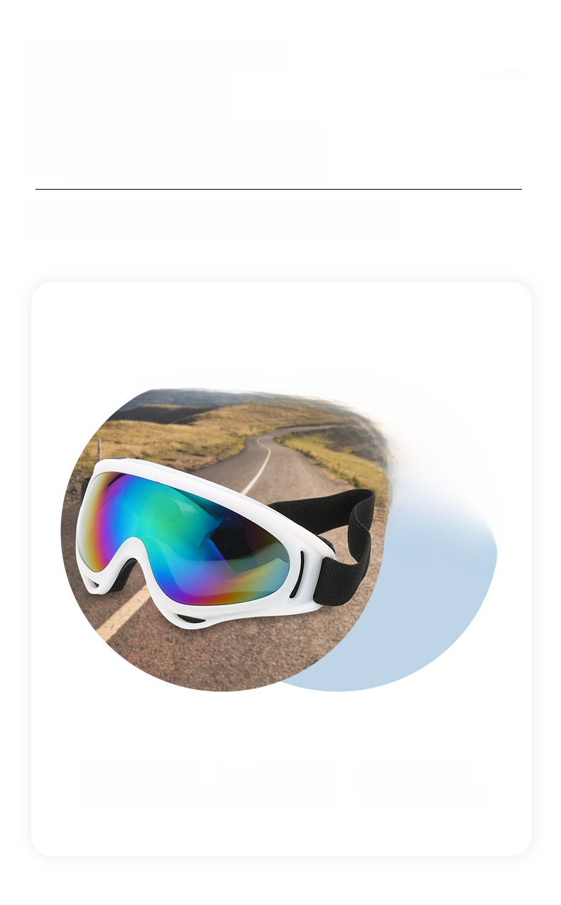 White dazzling winter ski glasses Motorcycle goggles Sports mountaineering goggles Outdoor riding glasses_voghion.com