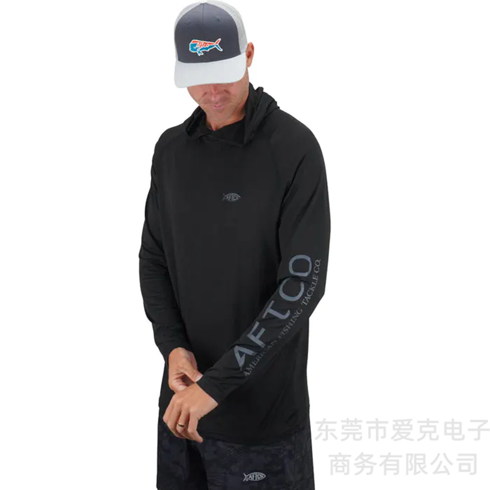 Aftco Cross-Border Hooded Fishing Shirt Outdoor Long-Sleeved Top Quick-Drying Sportswear Summer Breathable Sun Protection Fishing Clothing