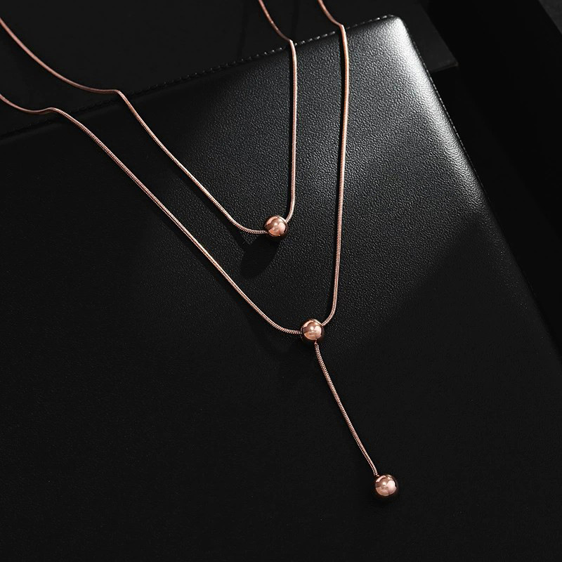 Simple Style Geometric Tassel Titanium Steel Necklace Plating Stainless Steel Necklaces_colorza_1