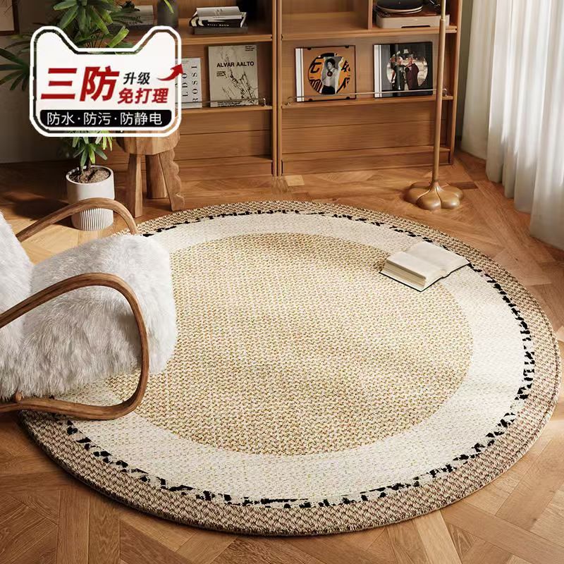 Alfombra redonda de sala de estar retrógrado lujoso sofá mantas de mesa de té resistente al desgaste resistente a la suciedad mantas de cama dormitorio estudio cojín de la silla de computadora
