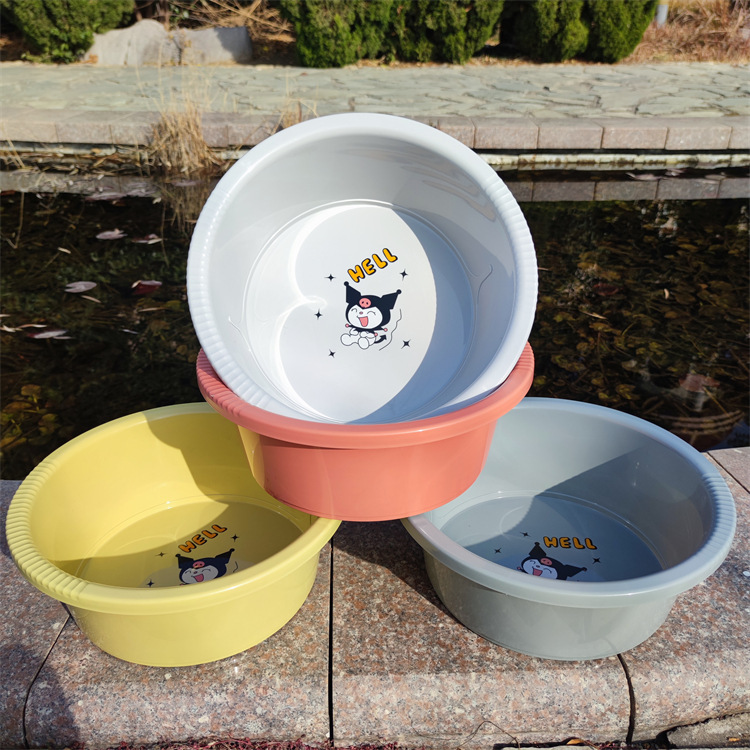 Household Plastic Basin Round Shape for Washing Face and Vegetables, Student Dormitory Laundry Basin, Promotional Gift Basin, Children's Handwashing Basin