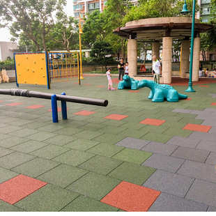 Kindergarten Slide Amusement Park Elastic Protection Mat Fitness Equipment Shock Absorbing Mat Anti-Slip Cushioning Rubber Mat