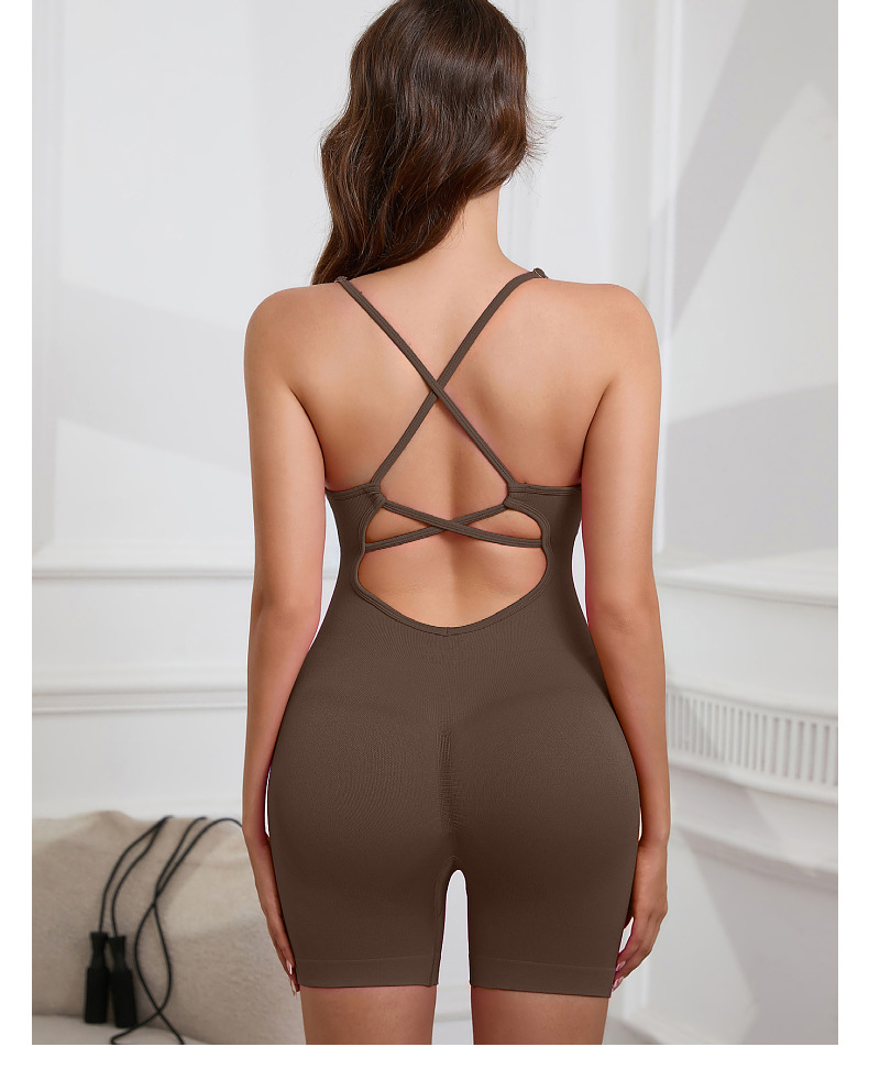 172g Weight Sports Dress Dresses Type Chemical fiber blending Fabric Type Bodysuits Tops Type Gym Occasion Butt Lift Function Fitness Style 22-Color Seamless Yoga Clothes Sexy Beauty Back One-Piece Jumpsuit Fitness Sportswear Women's Bombshell 21