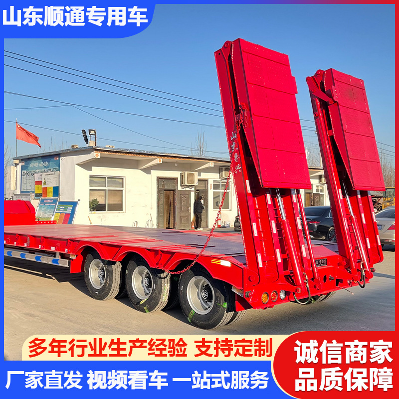17m Multi-Axis Lowbed Trailer for Large Equipment Transport, Transport of Excavators and Loaders, Heavy Construction Machinery