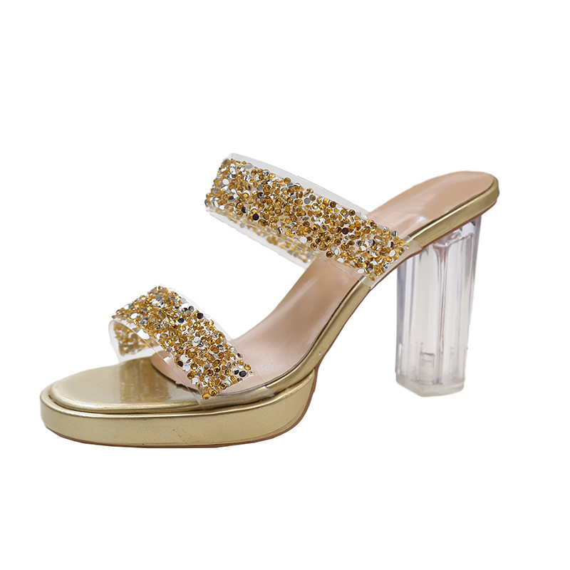 Large Size Sequi High-Heel Wome, 2024 Summer New Europea Ad America Style Square-Toed Crystal Heel Sadals For_vogvips.com