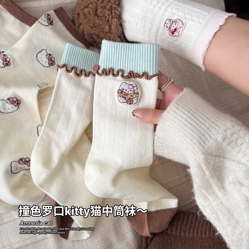 Lace Socks for Women, Spring and Autumn Pure Cotton Mid-Calf Socks, Cute Cartoon Long Socks, College Style Autumn and Winter Slouch Socks Lace Socks for Women, Spring and Autumn Pure Cotton Mid-Calf Socks, Cute Cartoon Long Socks, College Style Autumn and Winter Slouch Socks