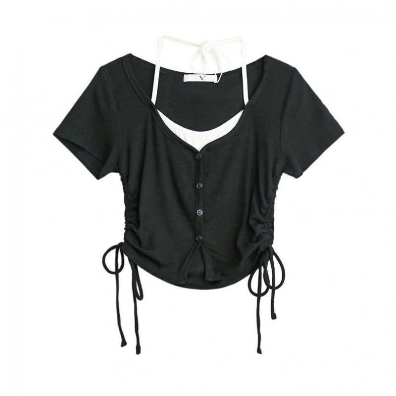 블랙 탑 싱글 피스