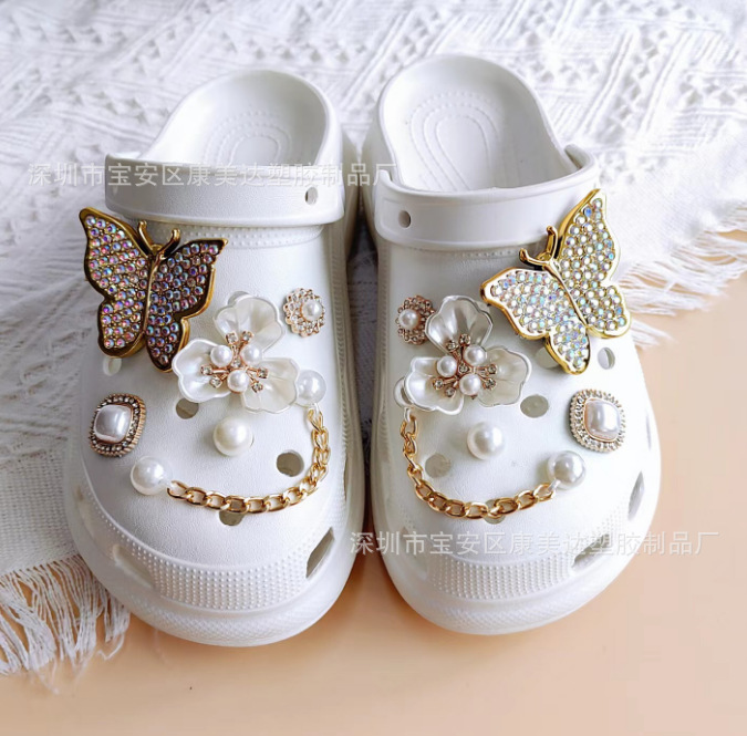 K49-golden 나비 클로버 사각형 플라스틱 다이아몬드 황금 짧은 체인 (신발 제외)