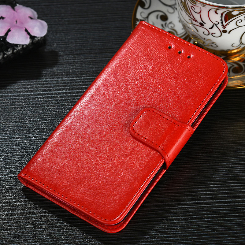 Red Leather Wallet Phone Case for Pixel 3XL with Stand