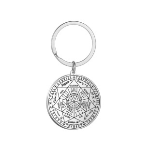 Cross-border hot sale seven Angel Magic array pendant scripture seal religious totem Rune stainless steel keychain