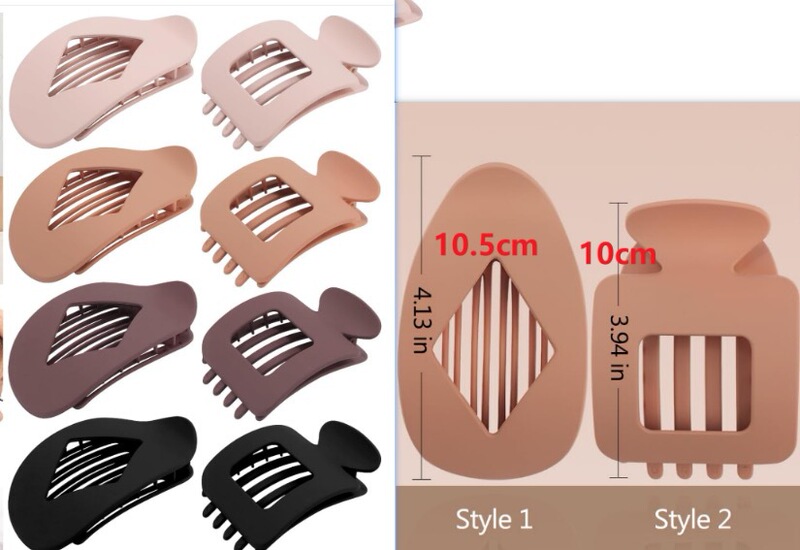 Amazonの人気ヘアクリップセット、シームレスな後頭部つや消し爪クリップ、長方形のサメクリップ、クロスボーダーヘアアクセサリー|undefined