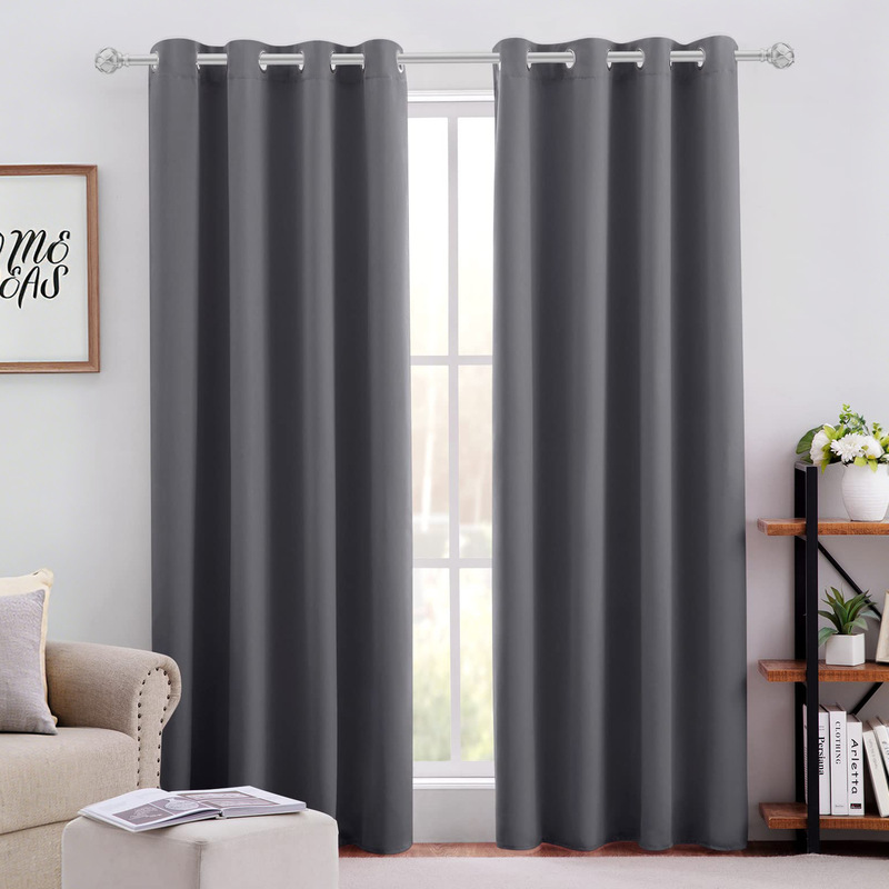 Amazon's Best-Selling Cross-Border Solid Color Looped Blackout Fabric Finished Bedroom Curtains, Custom-Made for Export
