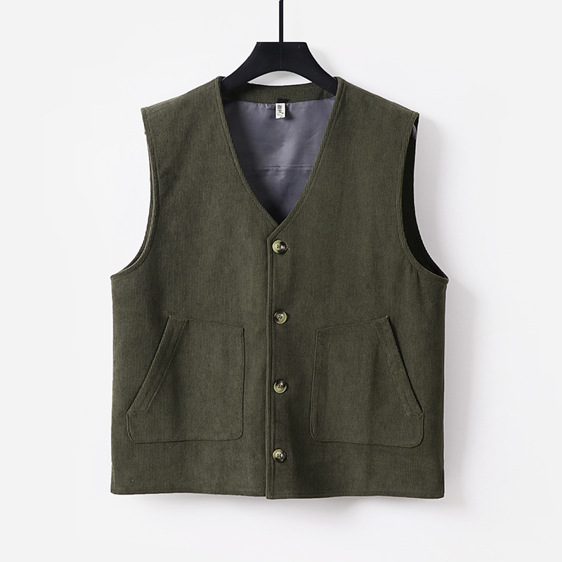 Spring and Autumn New Large Size Retro Trendy High-End Vest V Neck Versatile Men's Inner and Outer Vest Jacket for Men